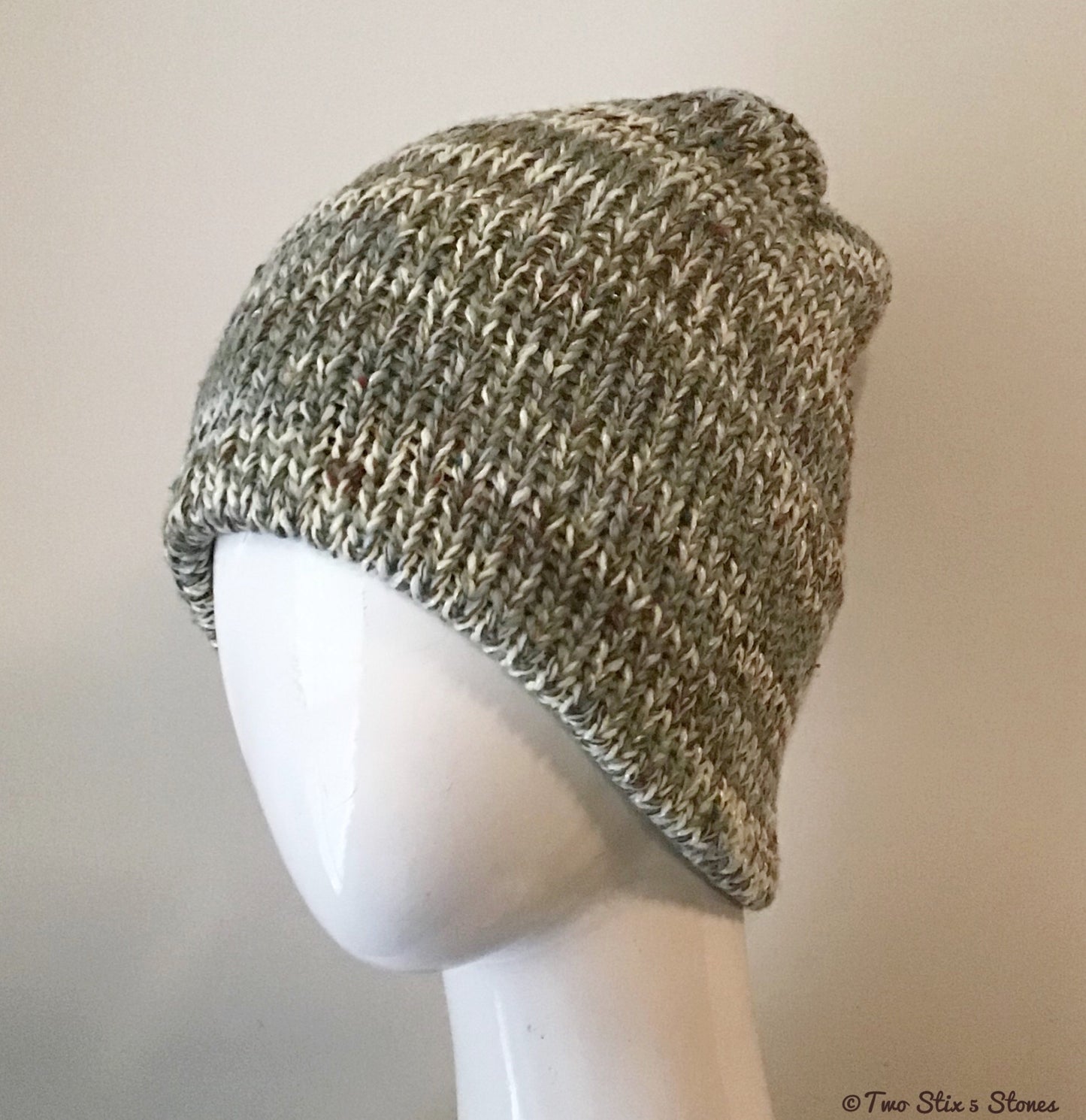 Pale Green Tweed Beanie