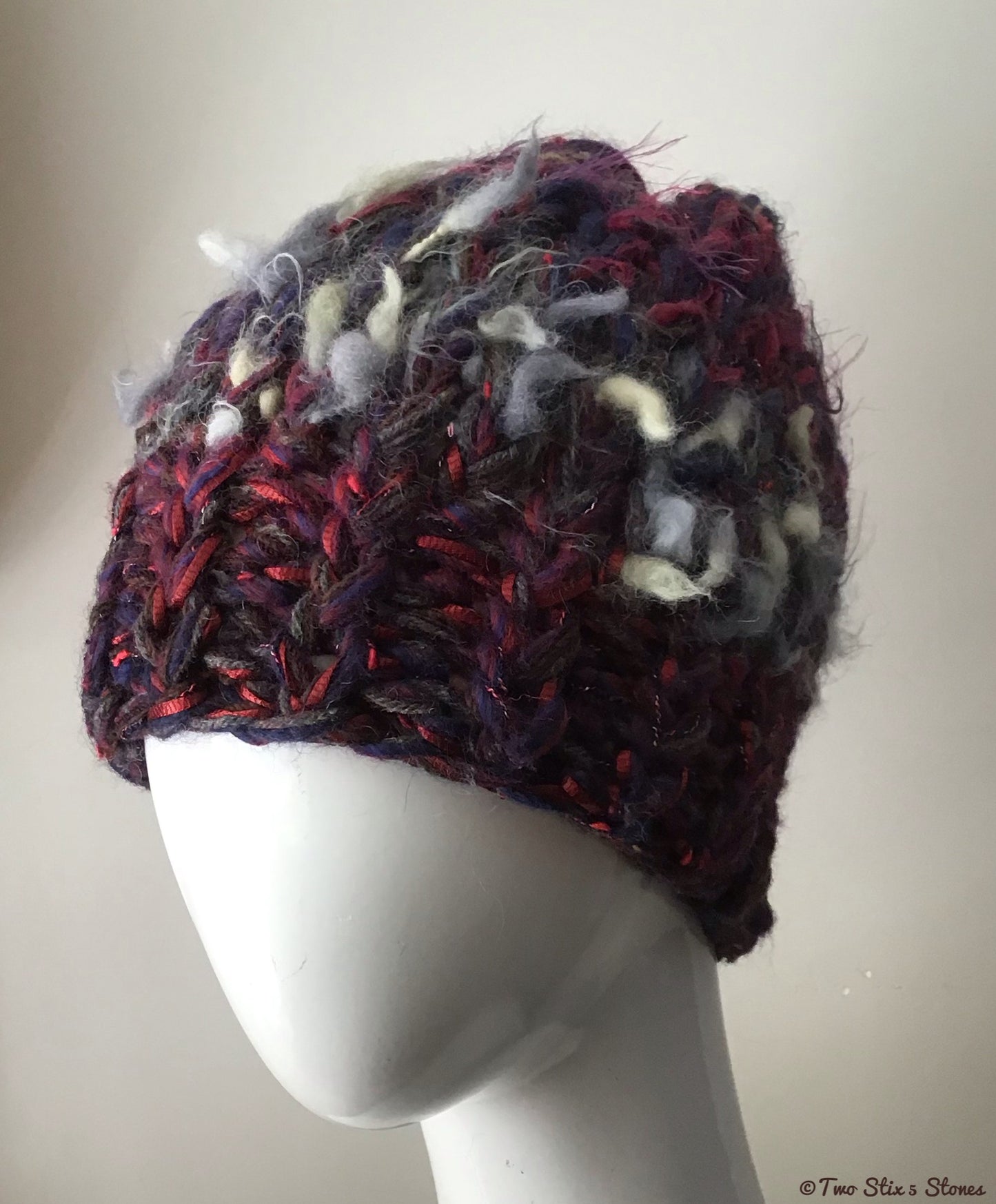 Purple Tweed Knit Beanie