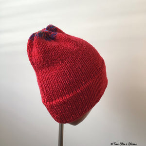 Red Tweed Knit Beanie