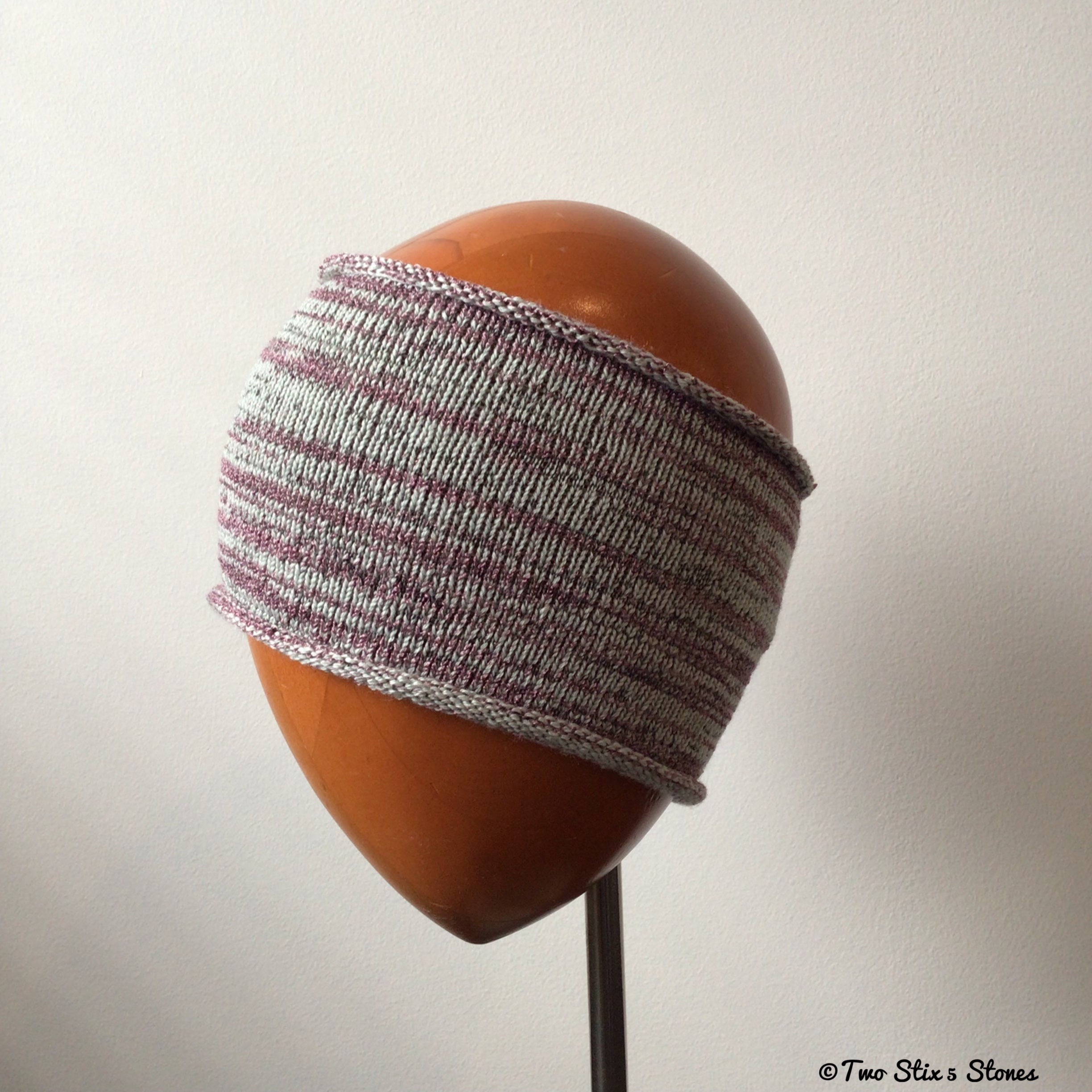 Lavender & Grey Tweed Knit Headband