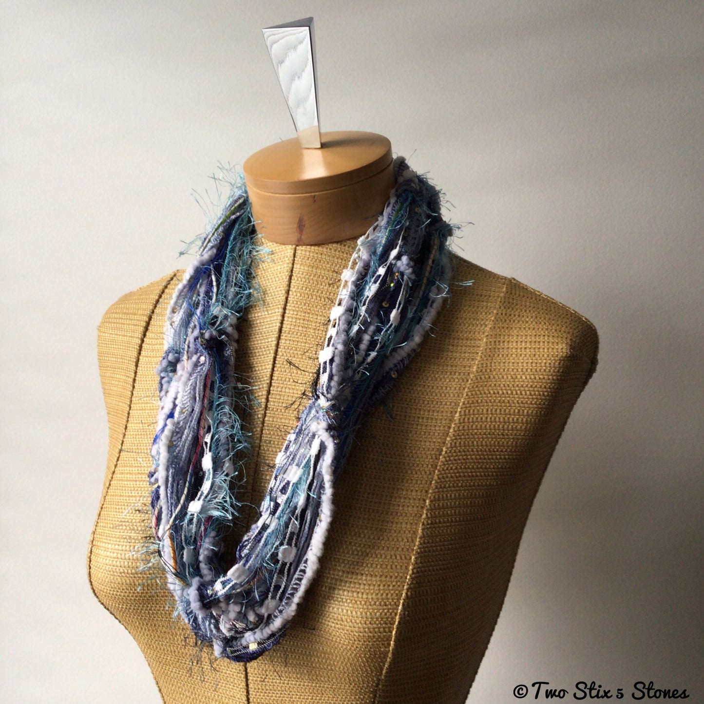 Blue Fiber Necklace w/Band