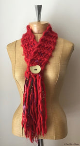 Red Tweed Slipover Scarf