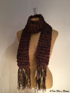 Chocolate Tweed Knit Scarf