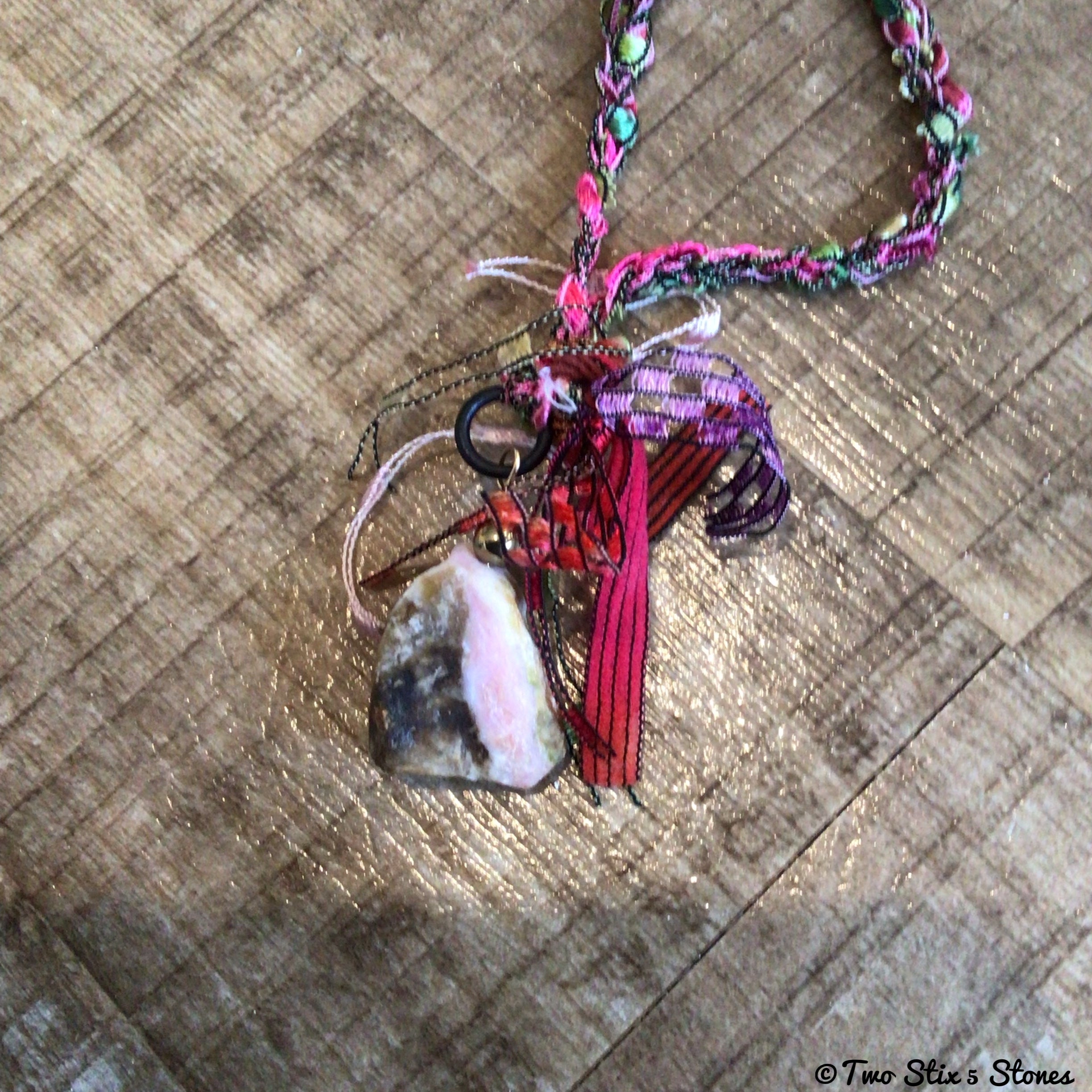 Fiber Necklace w/Semi-Precious Stones