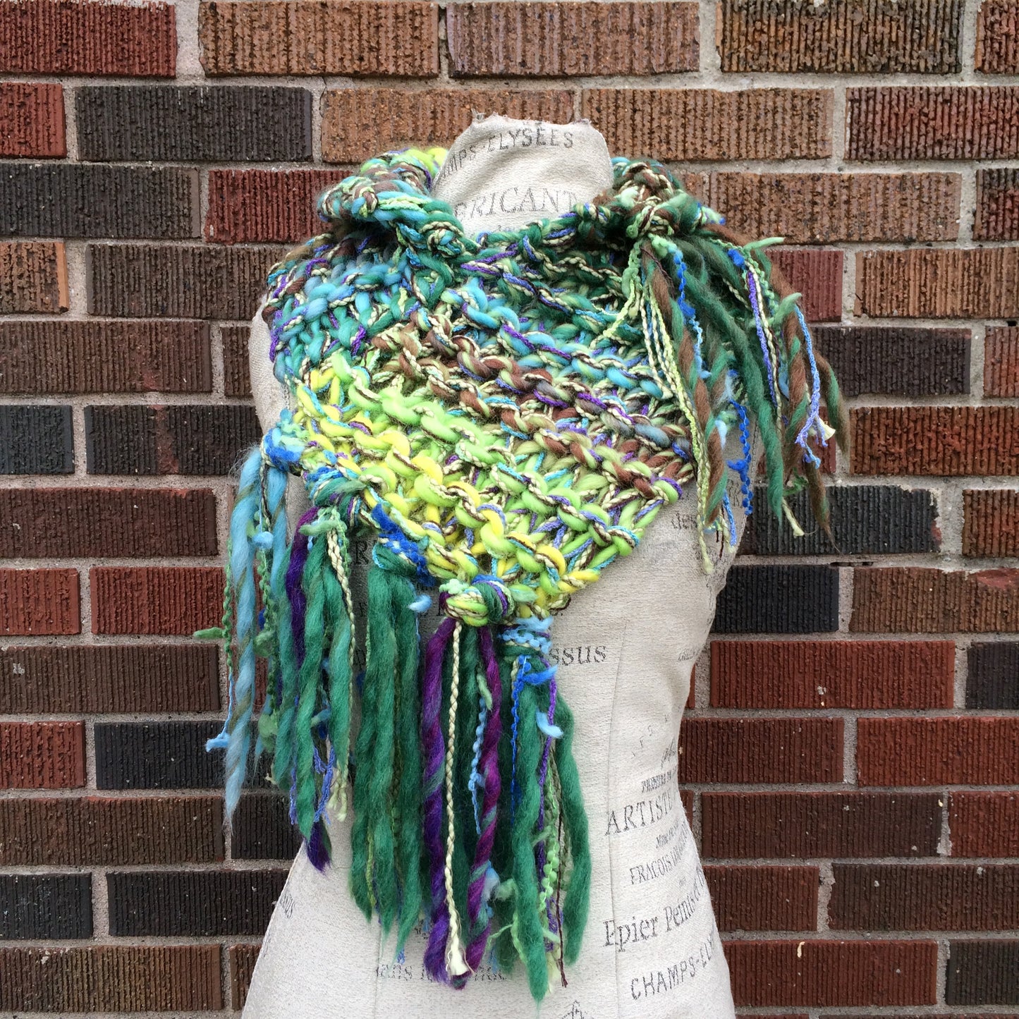 Green/Lavender Variegated Tweed Shawl