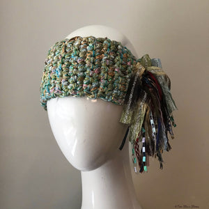 Luxe Green Tweed *Funky Chic* Headband