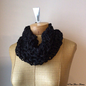 Black Tweed Knit Cowl