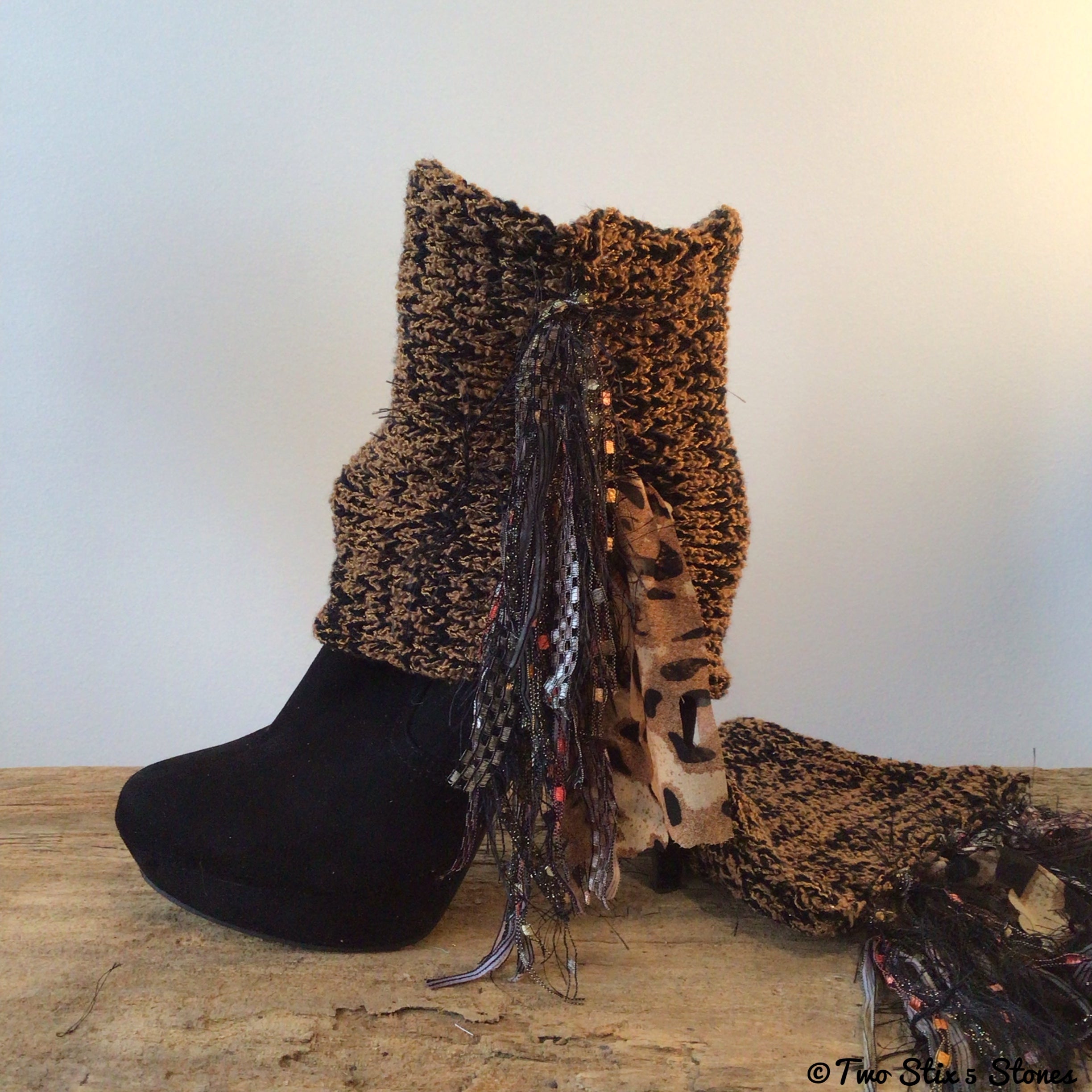 Copper & Black Tweed *Diva Chic* Boot Topper