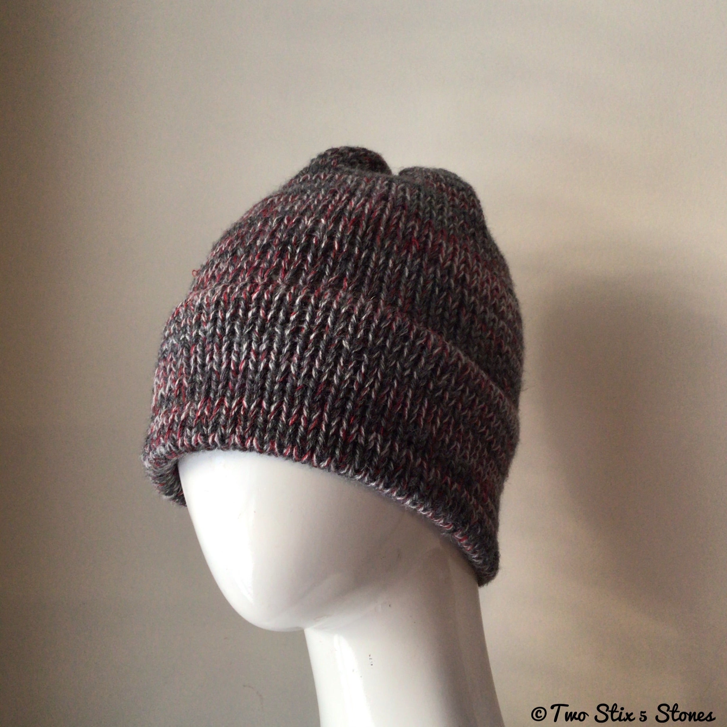 Grey Tweed Knit Beanie