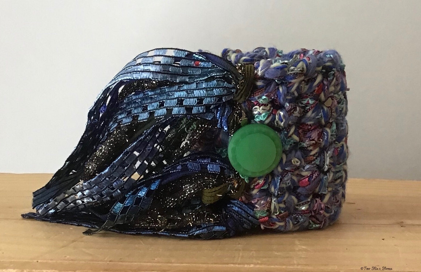 Blue Tweed Cuff/Bracelet