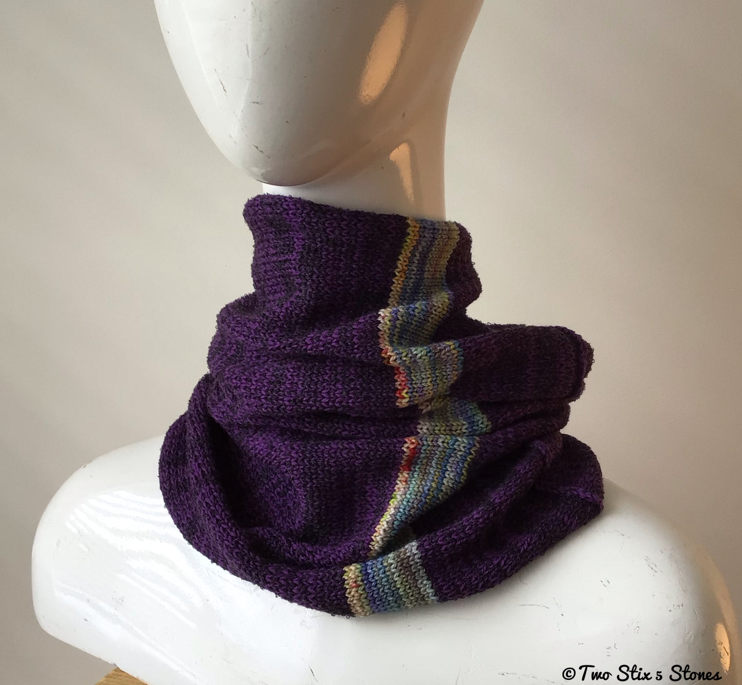 Purple Tweed Cozy Hooded Snood