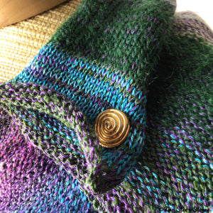 Purple Variegated Tweed Shawlette w/Button