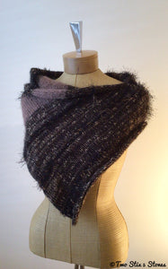 Luxe Chocolate Tweed Knit Shawl