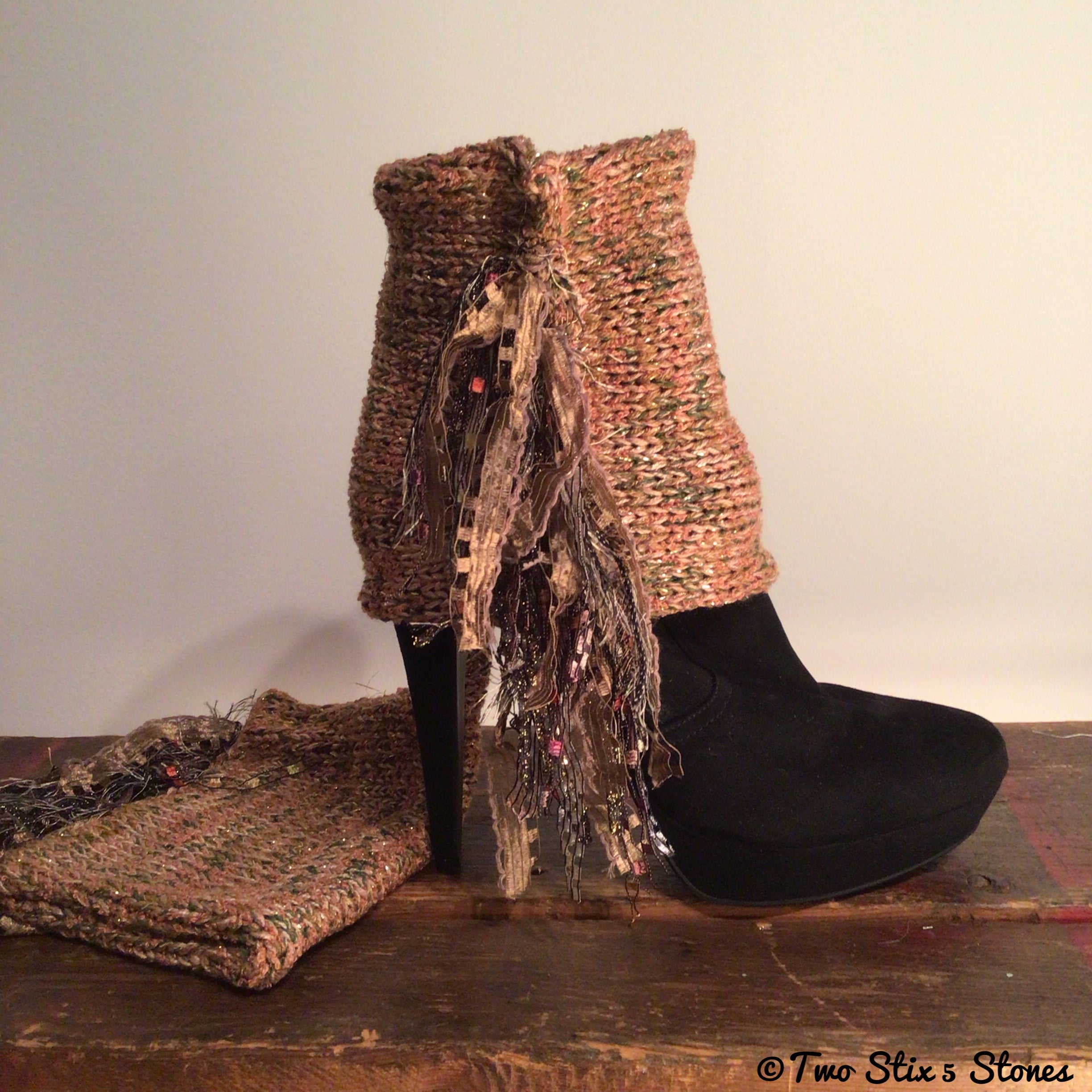 Copper & Olive Tweed *Diva Chic* Boot Topper