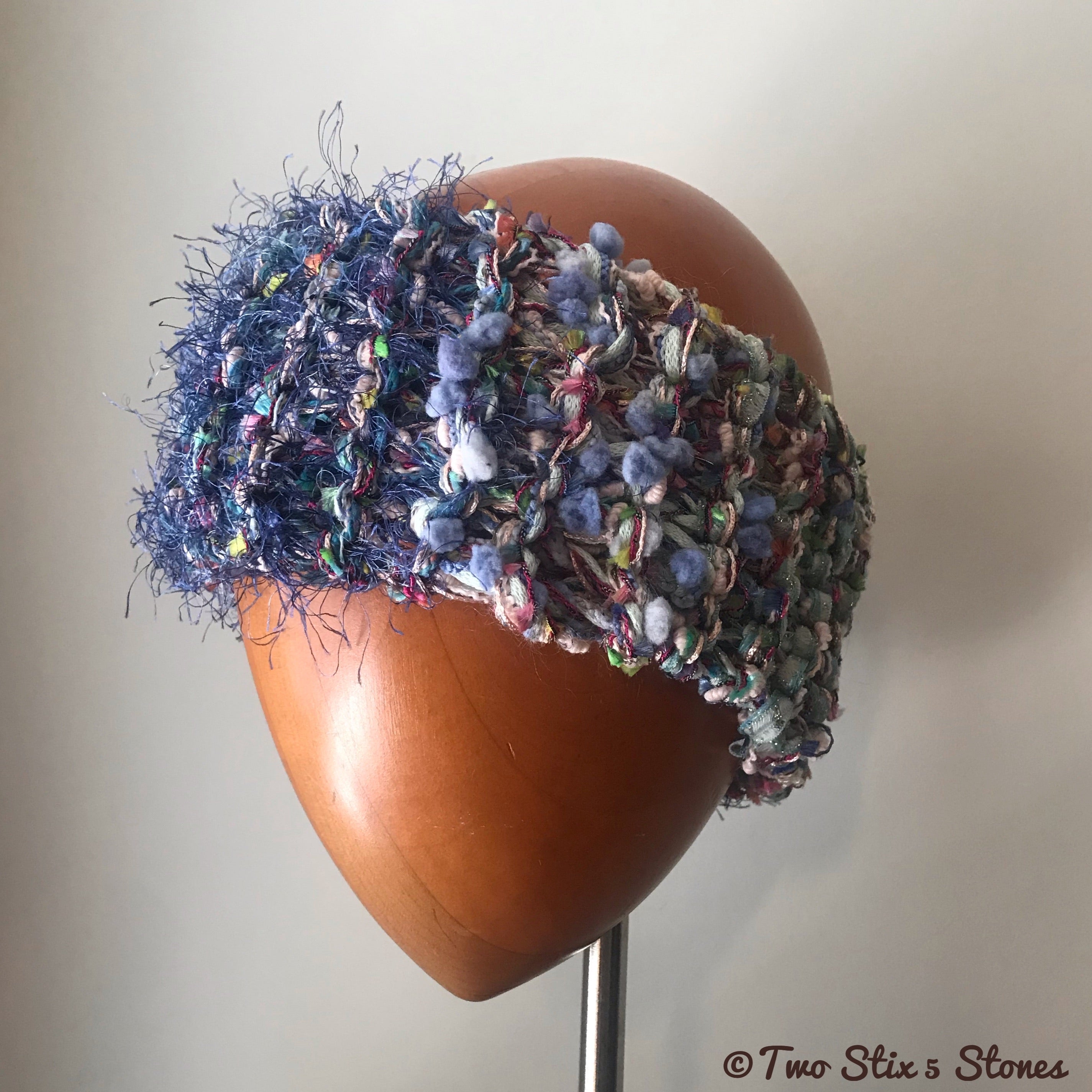 Funky Blue Tweed Headband
