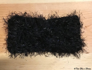 Black Tweed Faux Fur Turban Headband