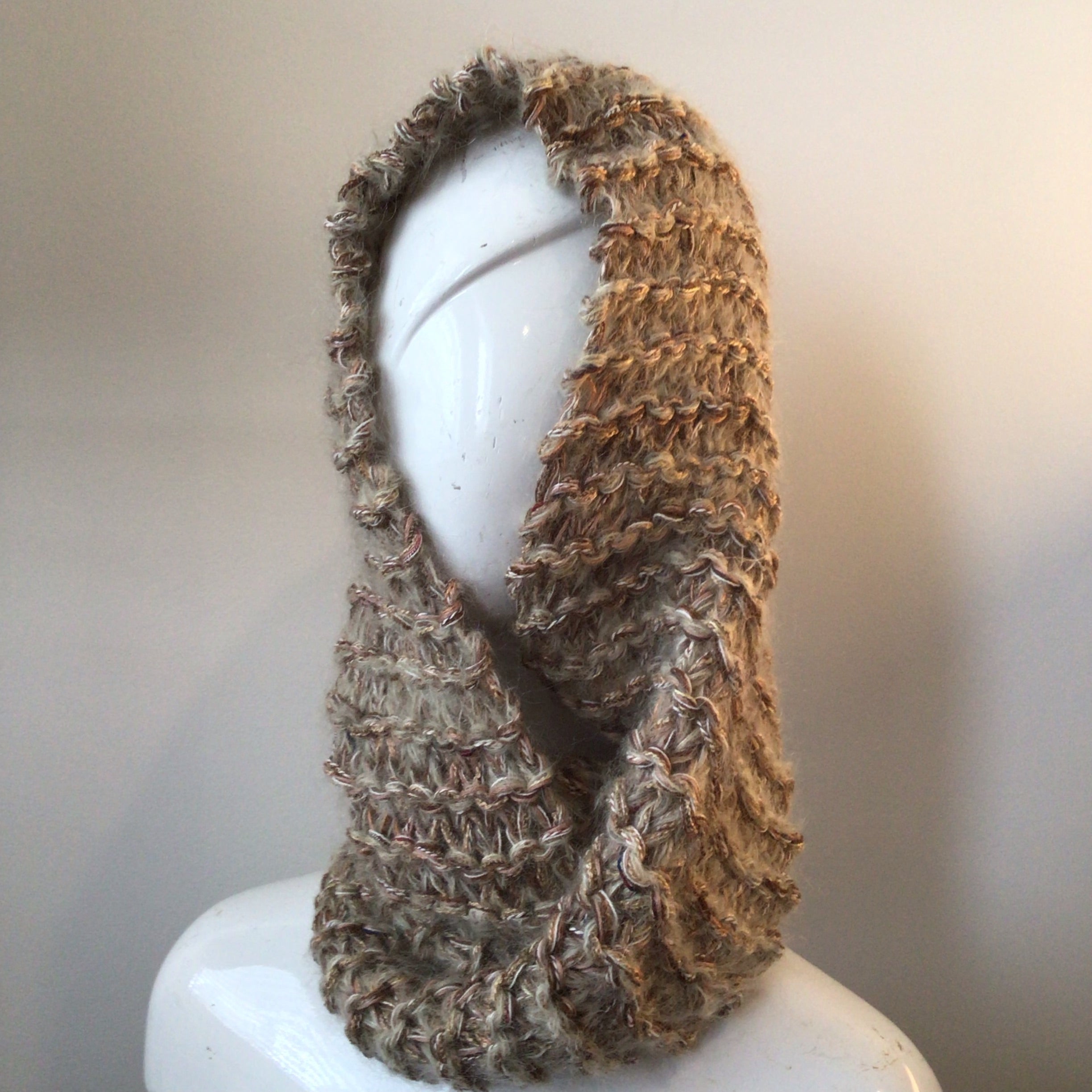 Luxe Oatmeal Tweed Infinity Scarf