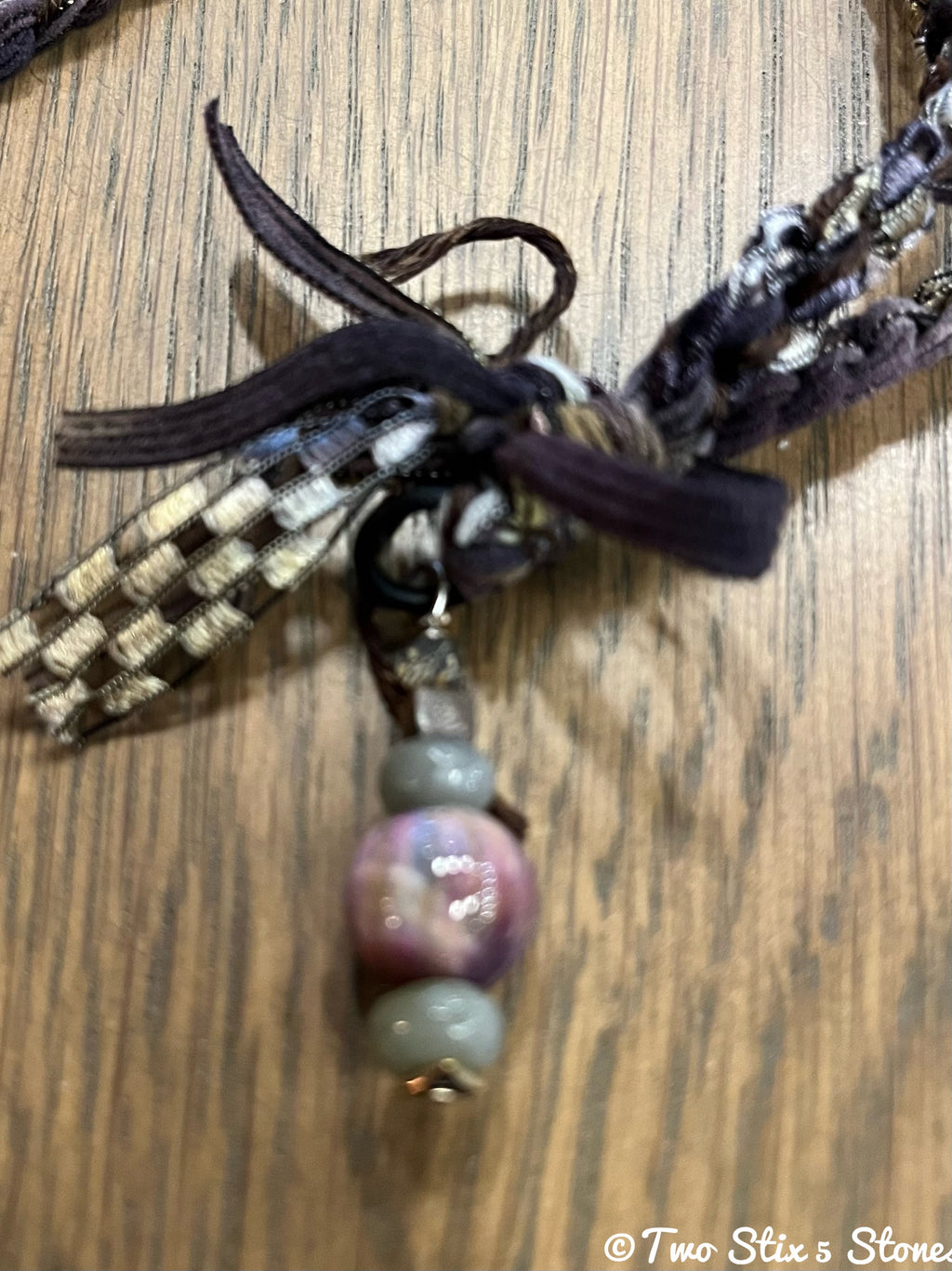 Fiber Necklace w/Stones