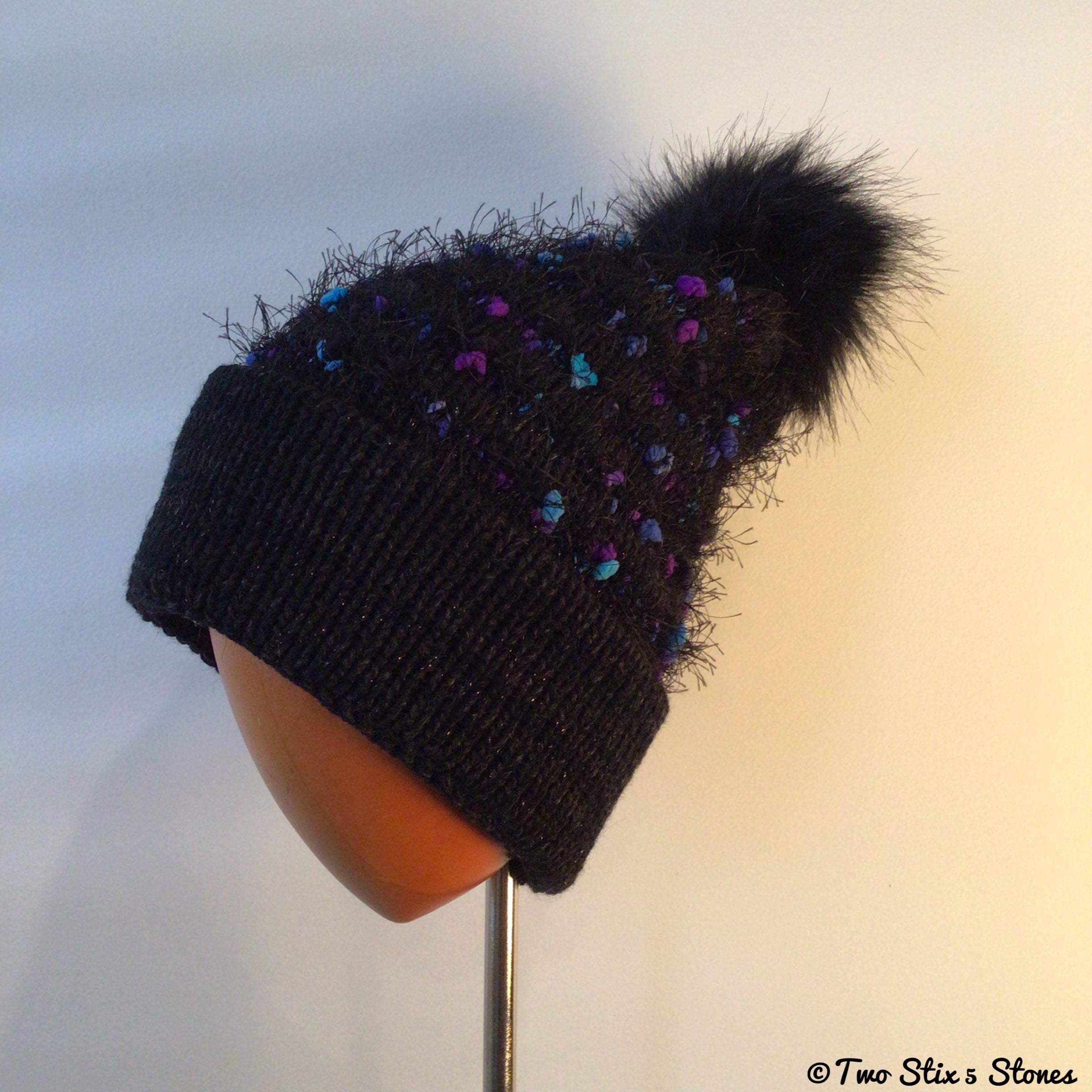 Luxe *Funky Tweeds* Knit Pom Pom Hat