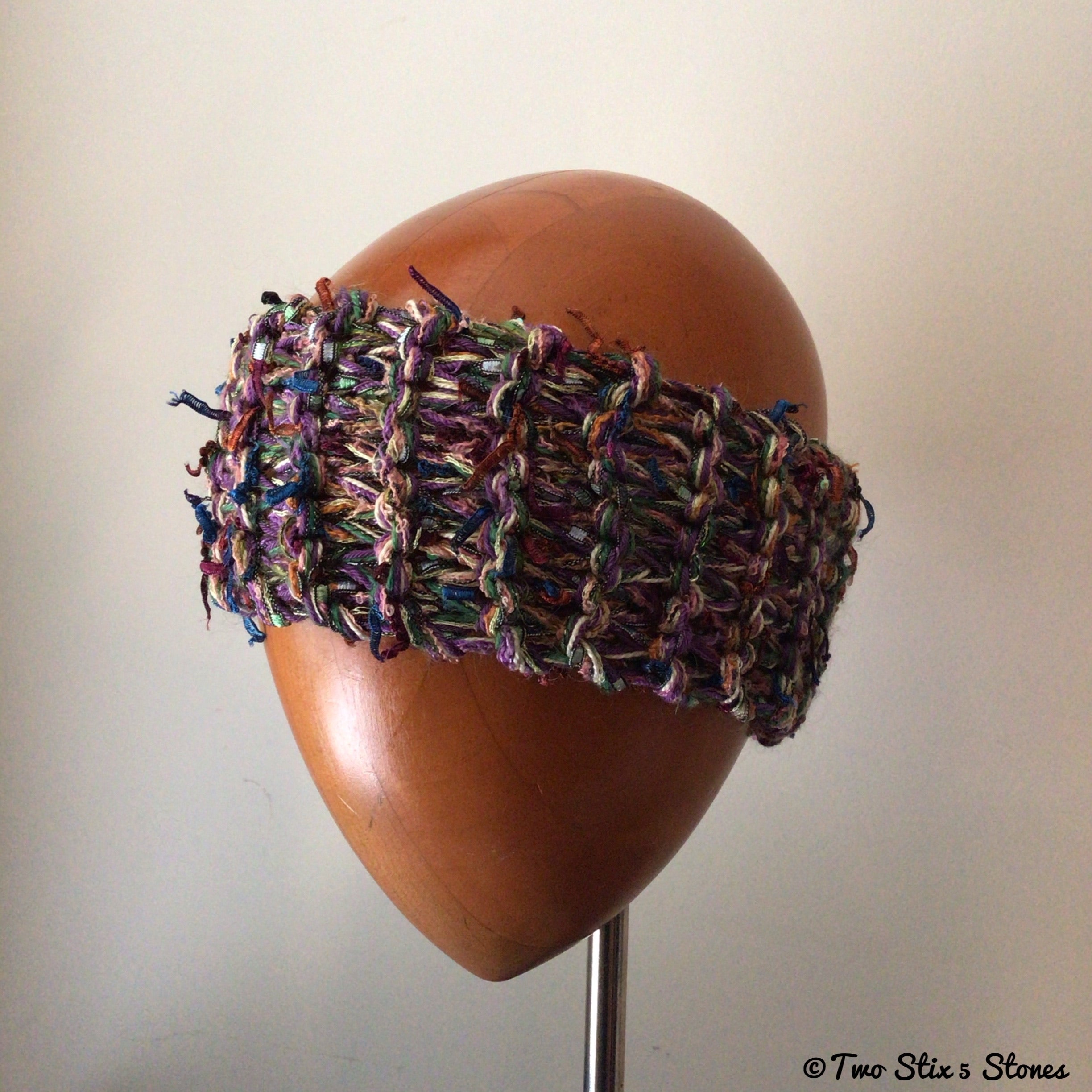 Purple Tweed Knit Headband