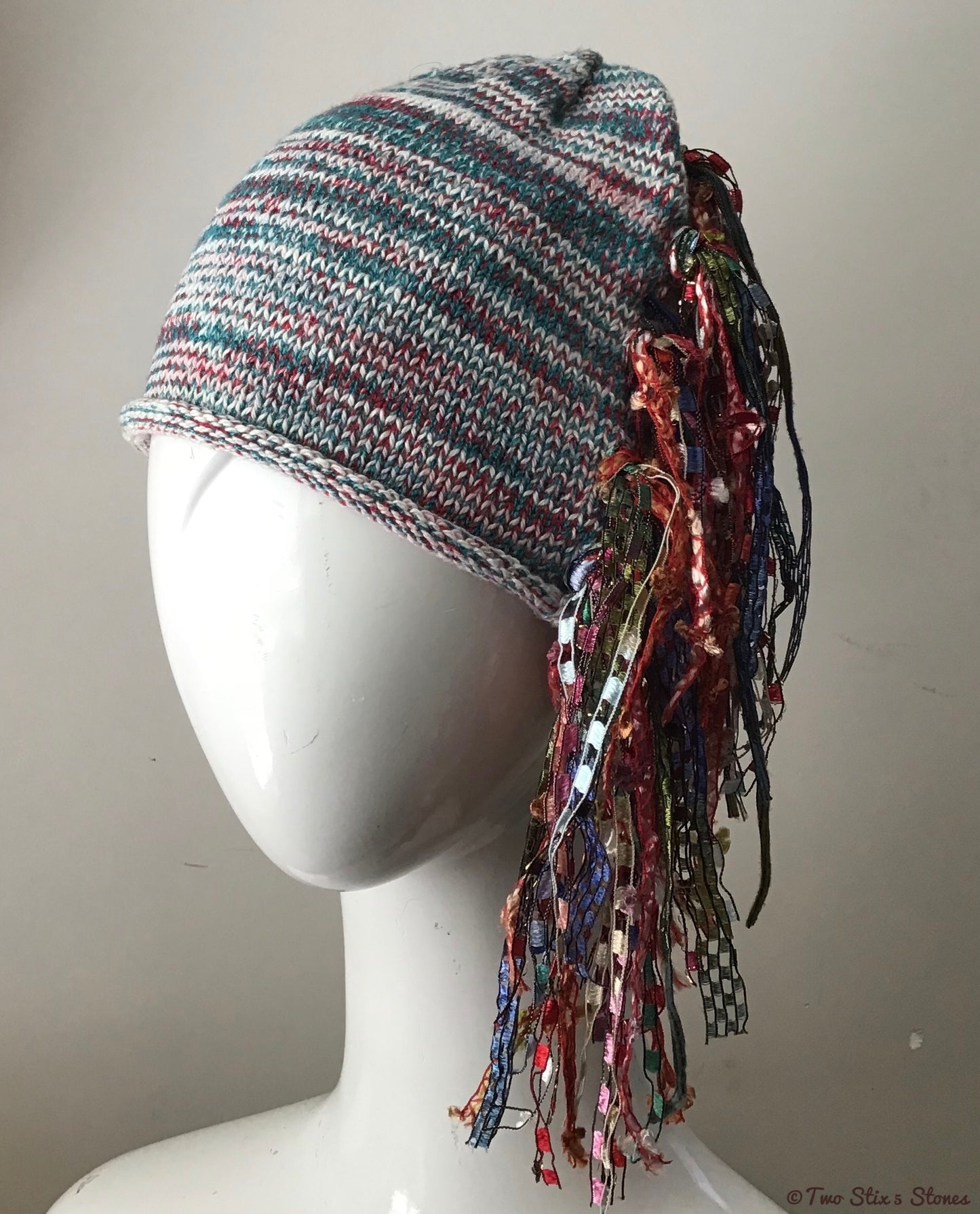 Turquoise/White/Red Tweed Signature *Funky Chic Hat*