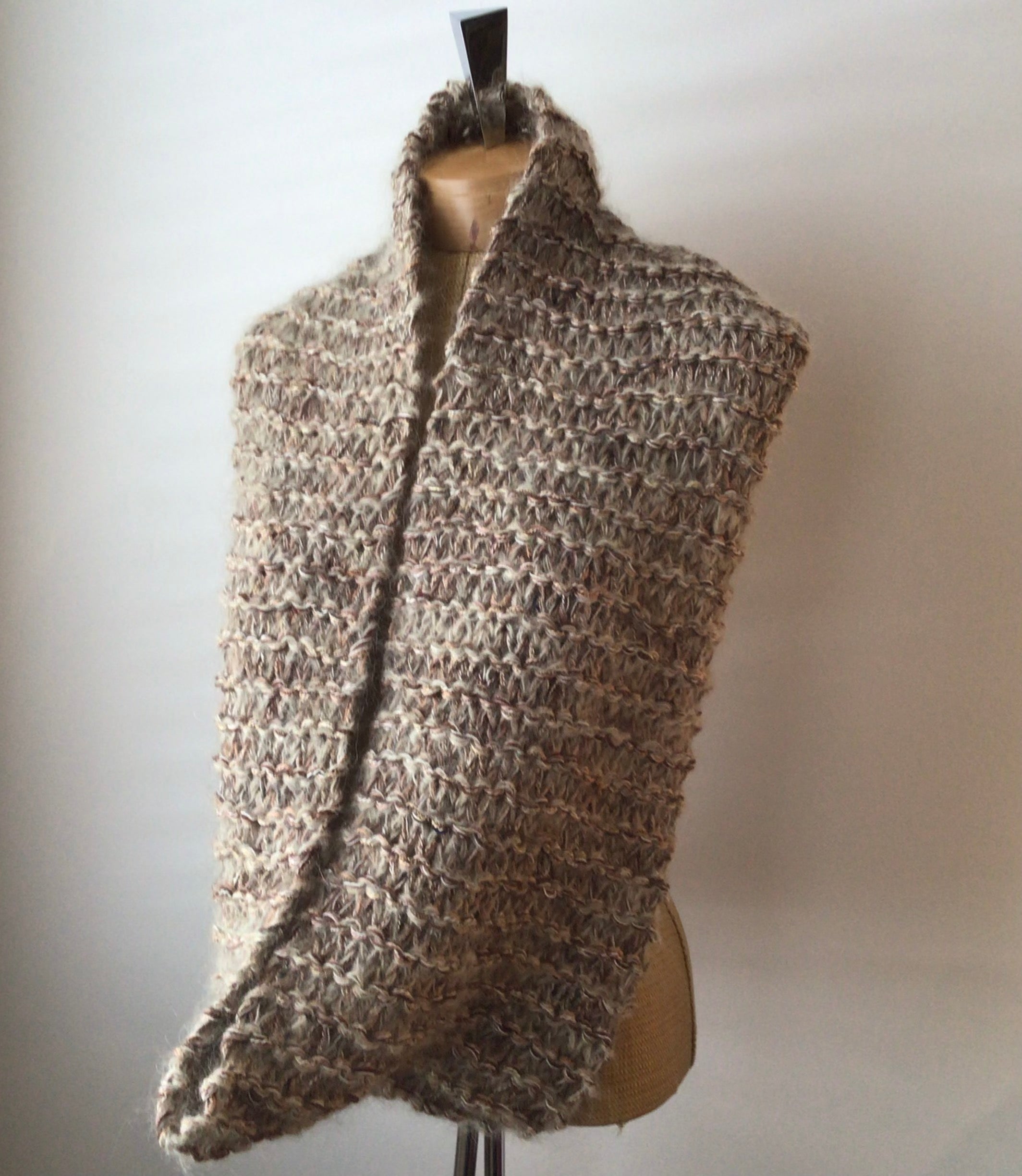 Luxe Oatmeal Tweed Infinity Scarf