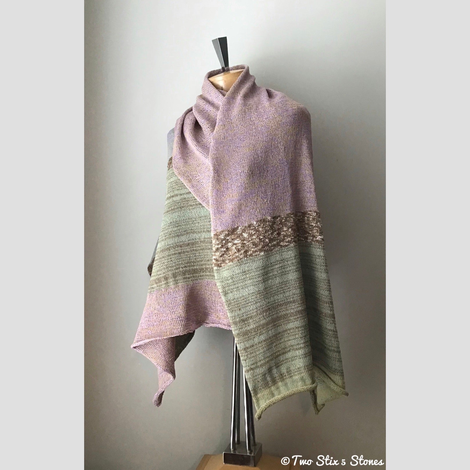 Luxe Lavender Wrap w/Tan Tweed Accents