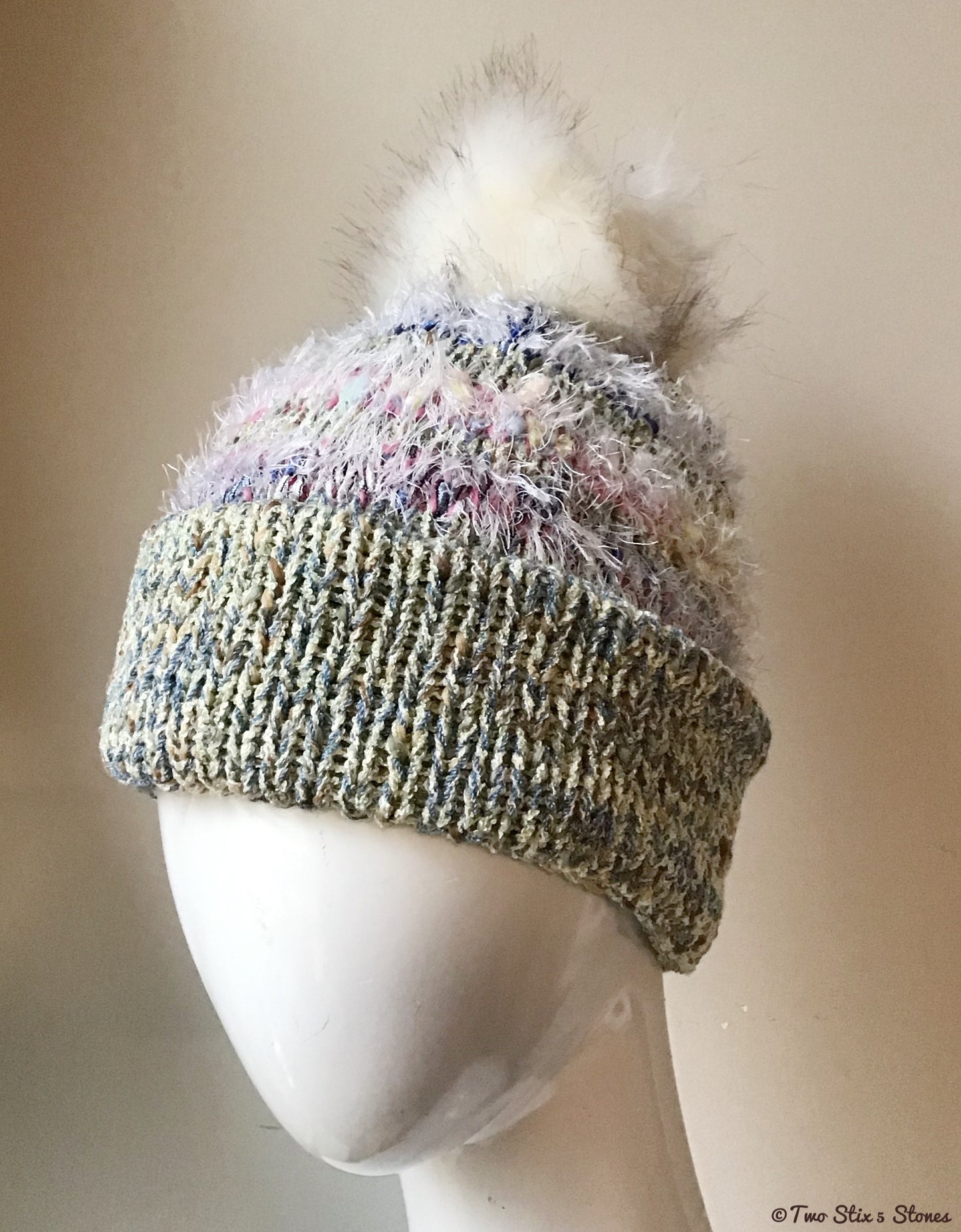 Luxe *Funky Tweeds* Faux Fur Beanie/Slouchy Beanie