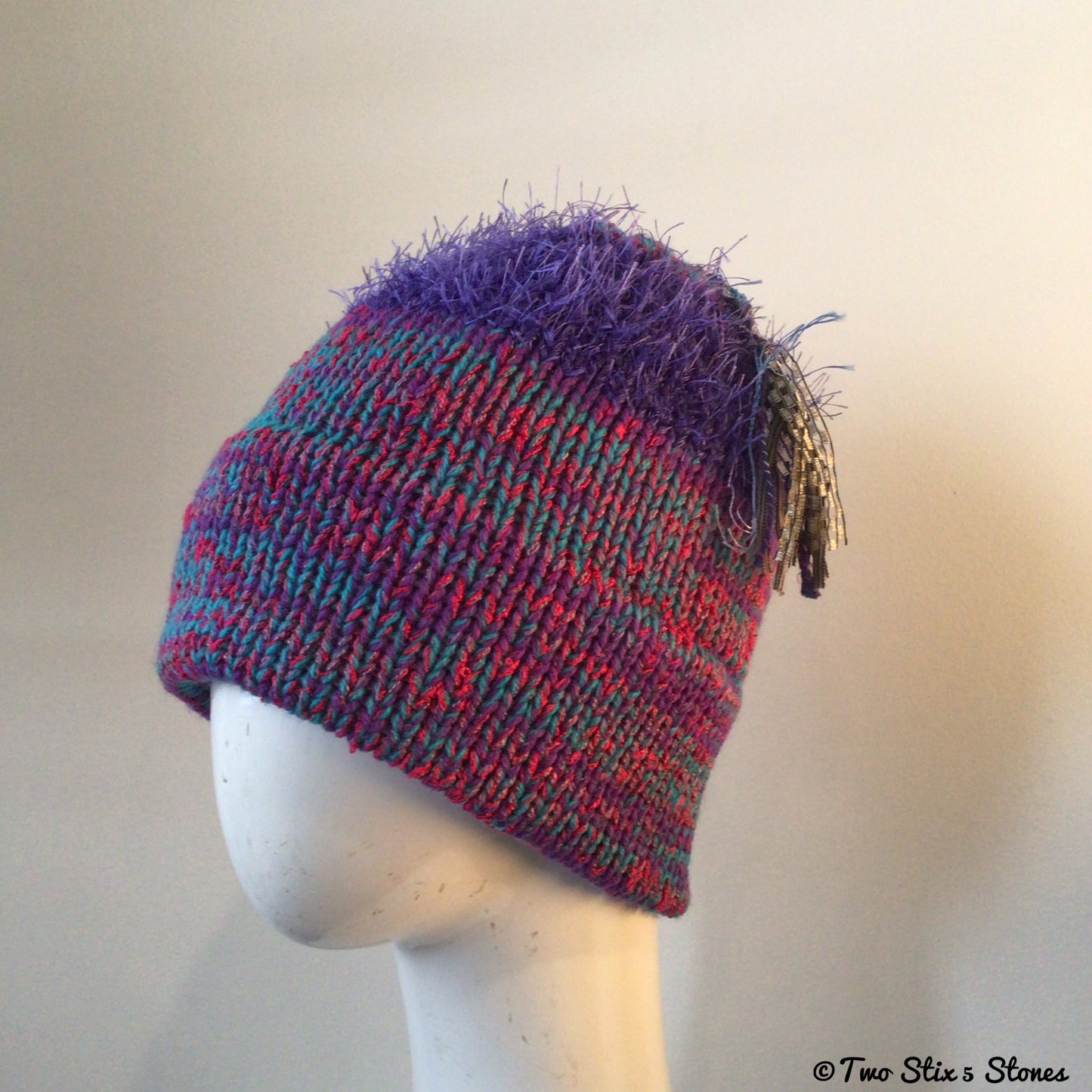 Colorful Funky Tassel Knit Beanie