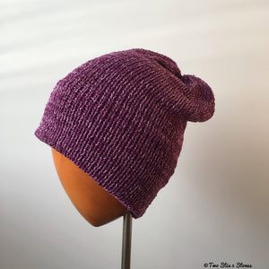 Purple & Lavender Tweed Knit Beanie