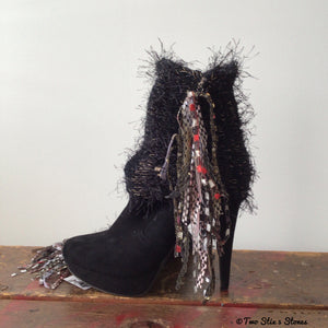 Luxe Black Tweed *Diva Chic* Boot Topper