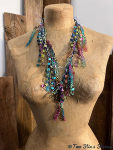 Fiber Necklace w/Semi-Precious Stones