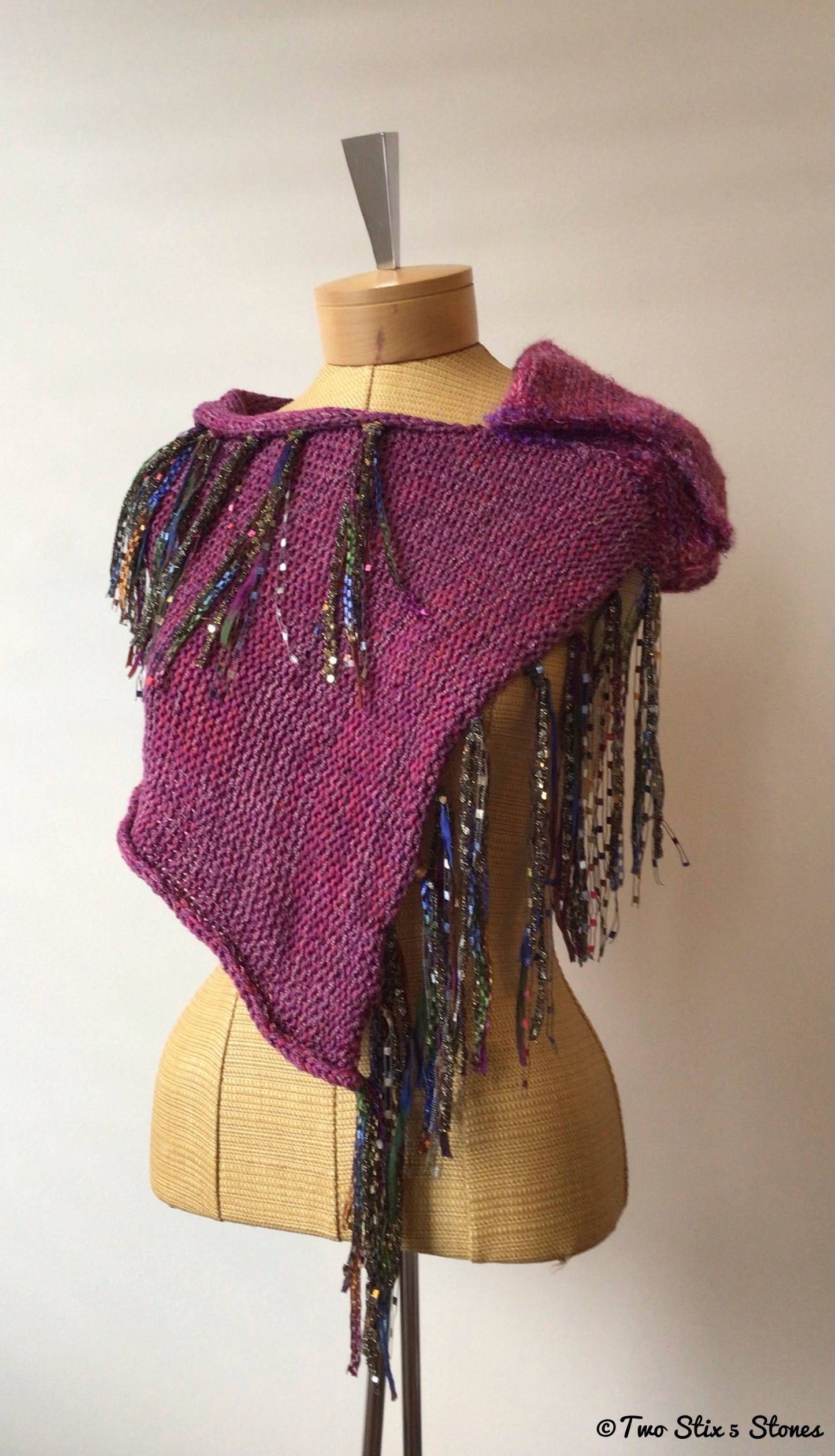 Luxe Wine Tweed Shawl