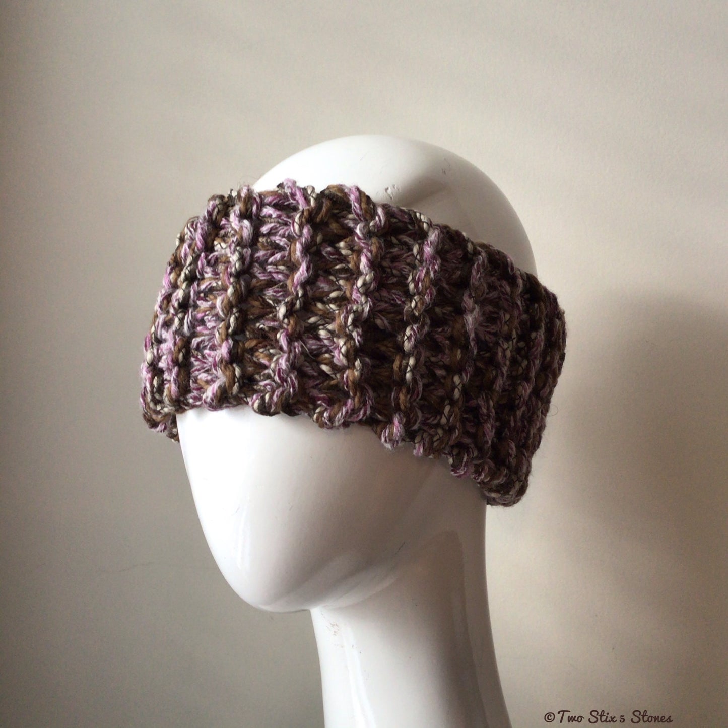 Brown Tweed Knit Headband