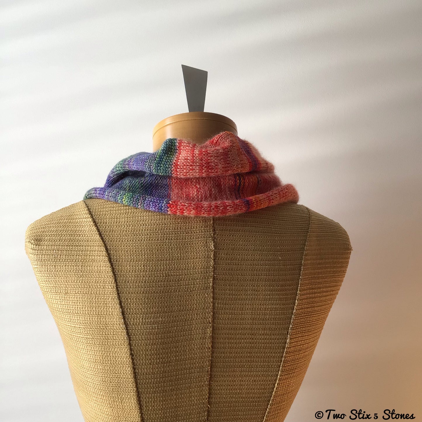 Colorful Shawlette w/Button