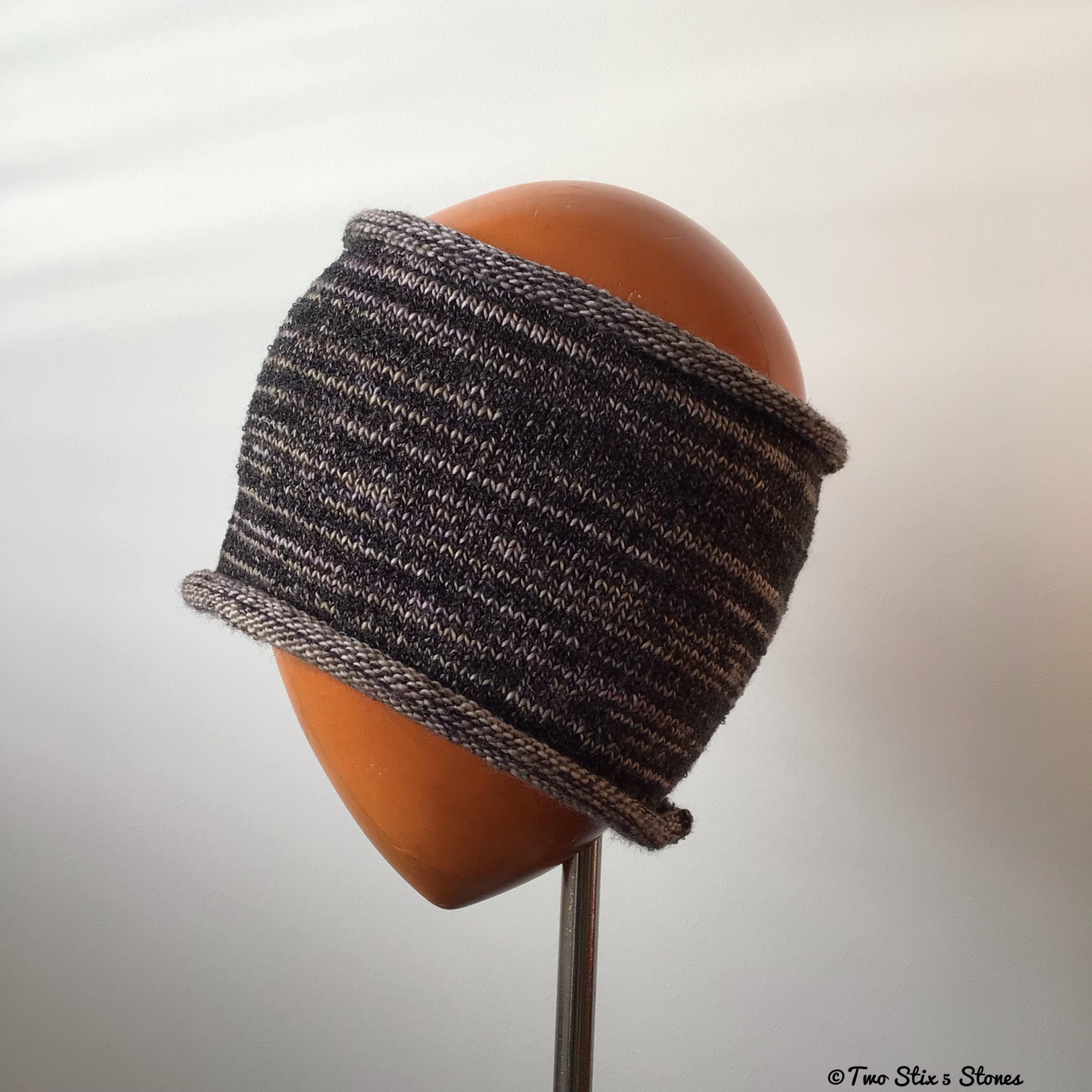 Black & Grey Tweed Knit Headband
