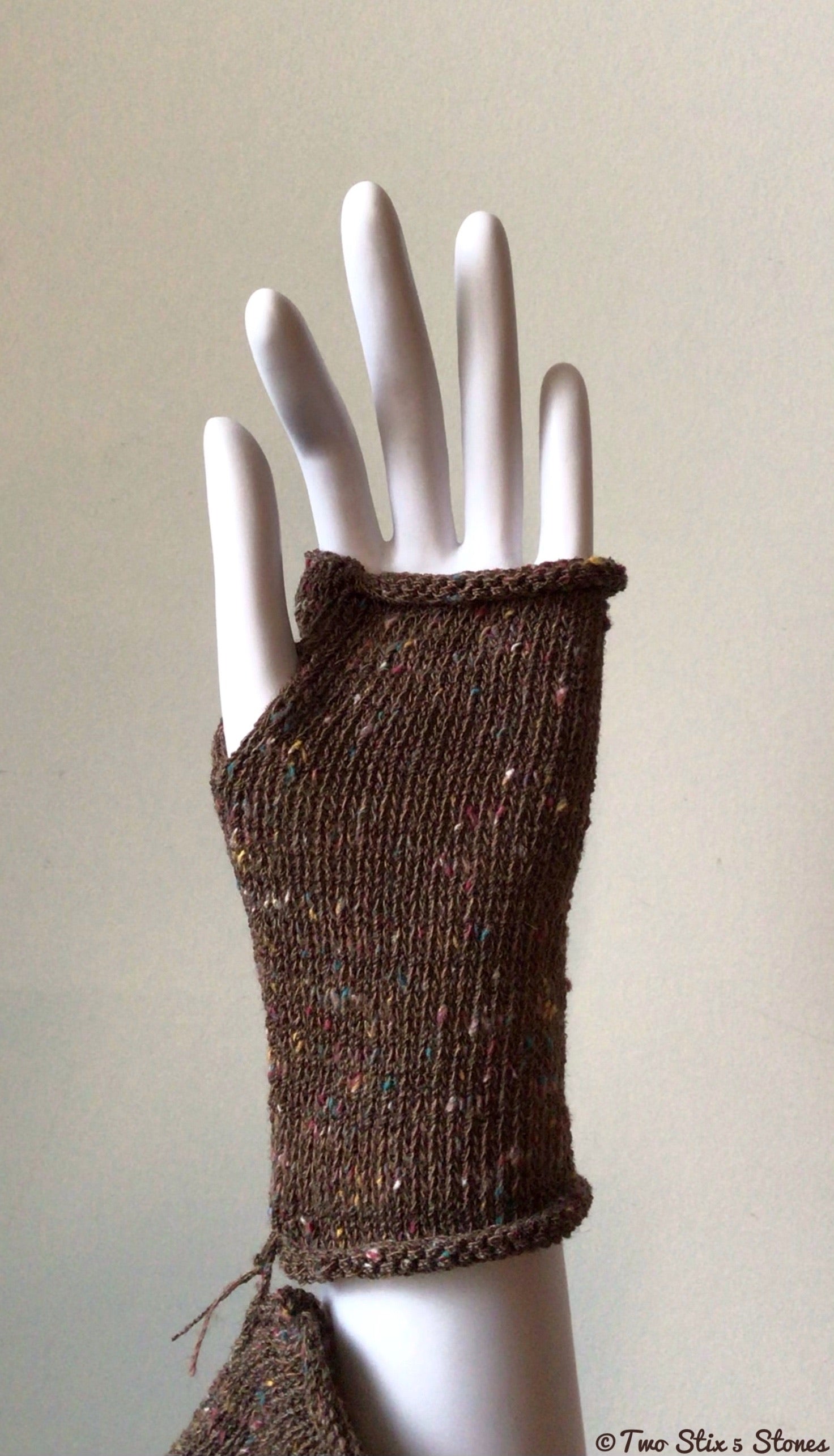 Brown Fingerless Gloves