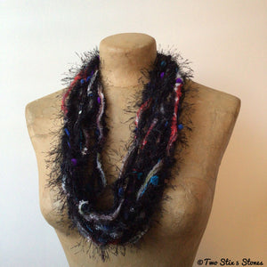 Black Toned Fiber Necklace