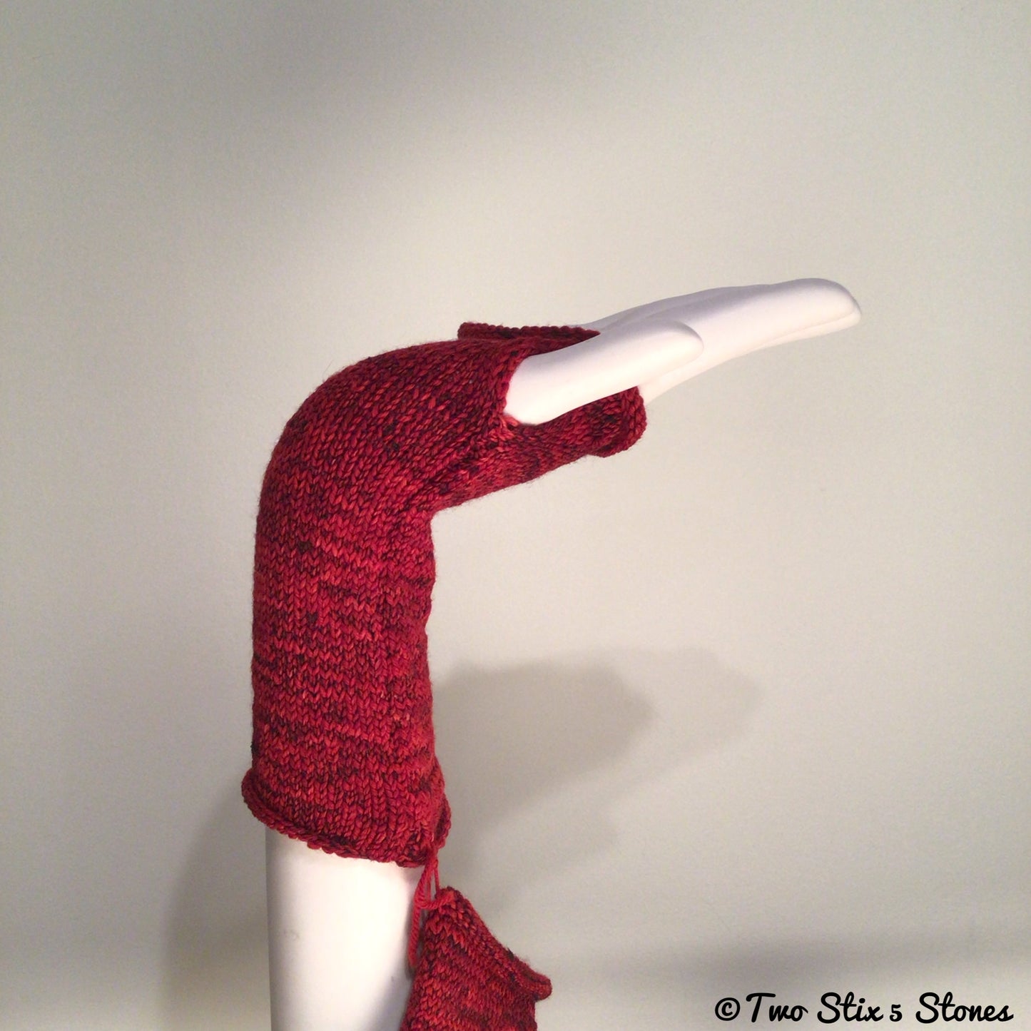 Cranberry Tweed Fingerless Gloves
