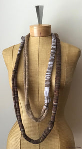 Brown & Lavender Tweed Knotted Scarf