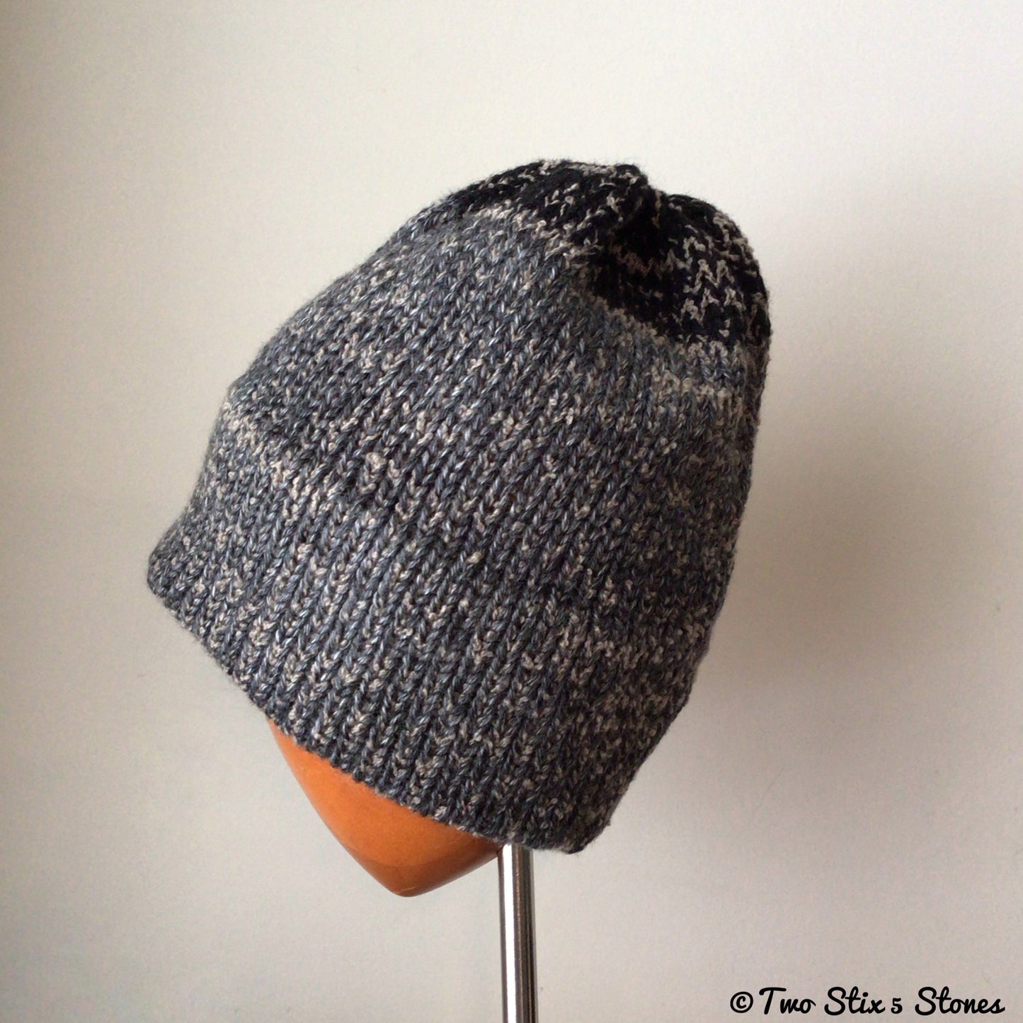 Grey Tweed Knit Beanie