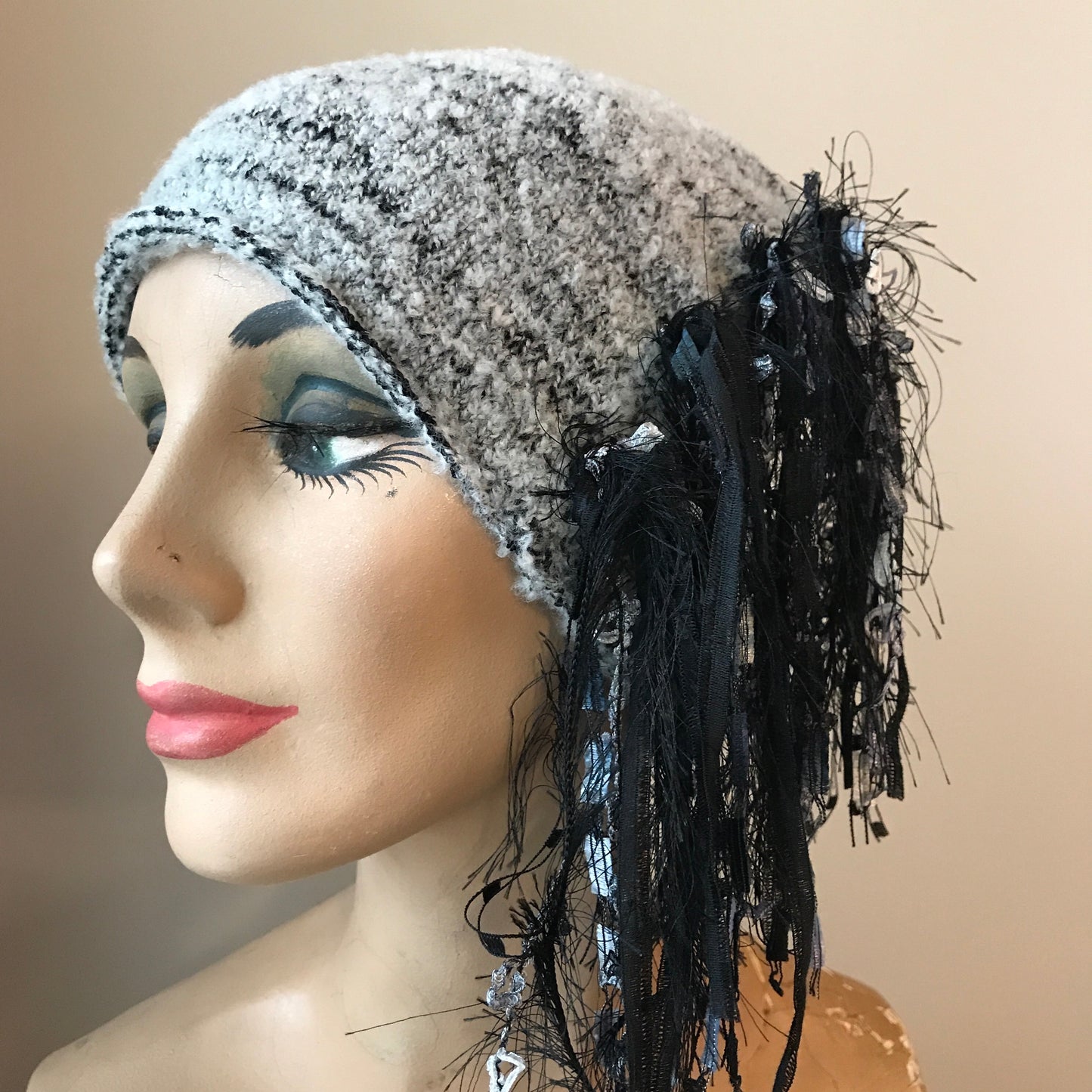 Grey & Black Tweed, *Funky Chic Hat*, (FH44)