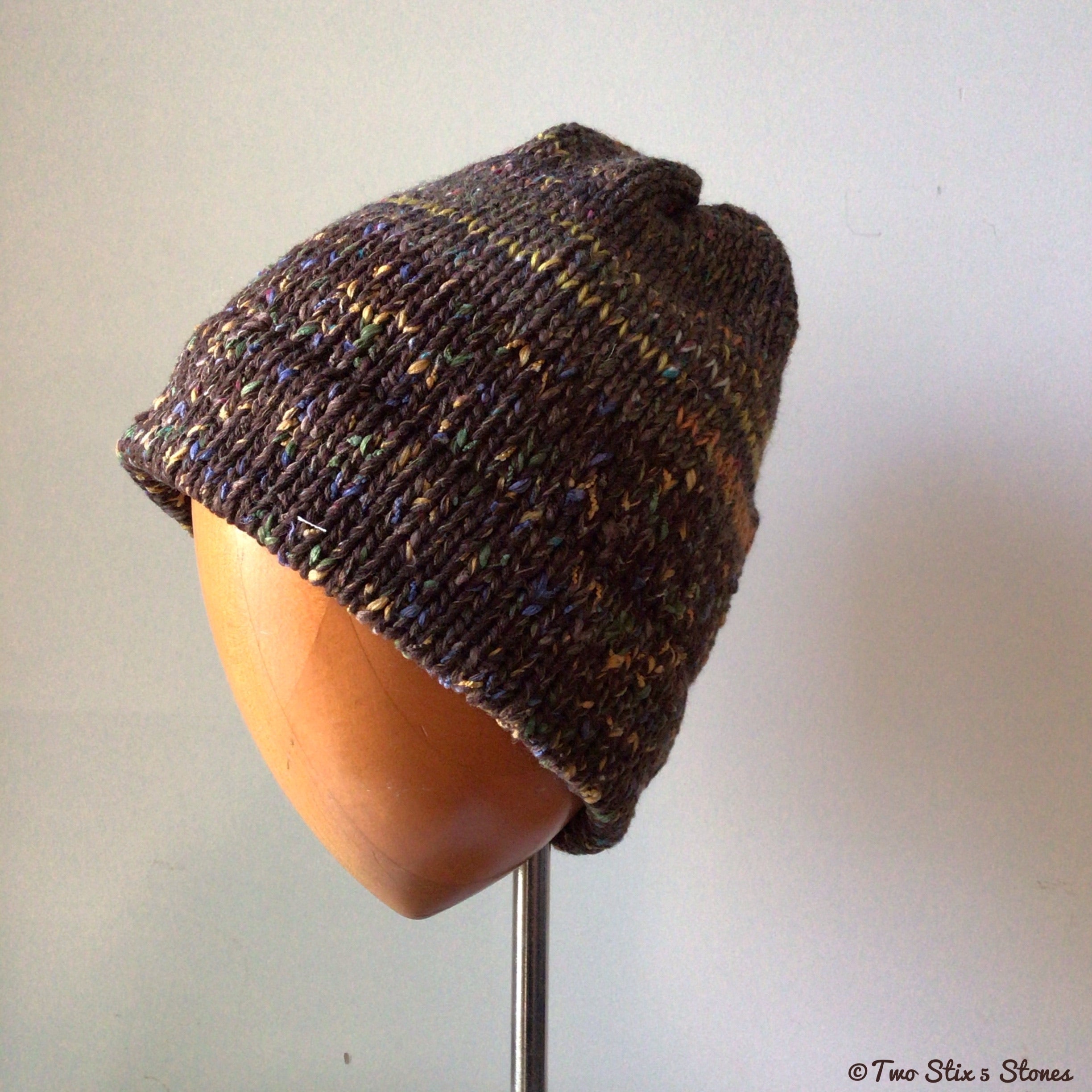 Unisex Brown Tweed Beanie