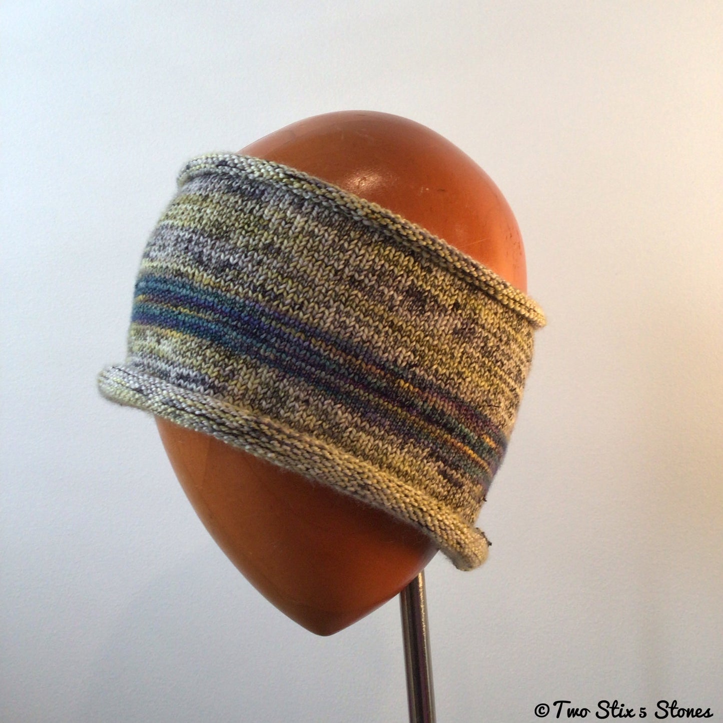 Celery & Blue Tweed Knit Headband