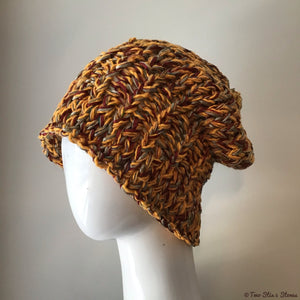 Yellow Tweed Slouchy Hat