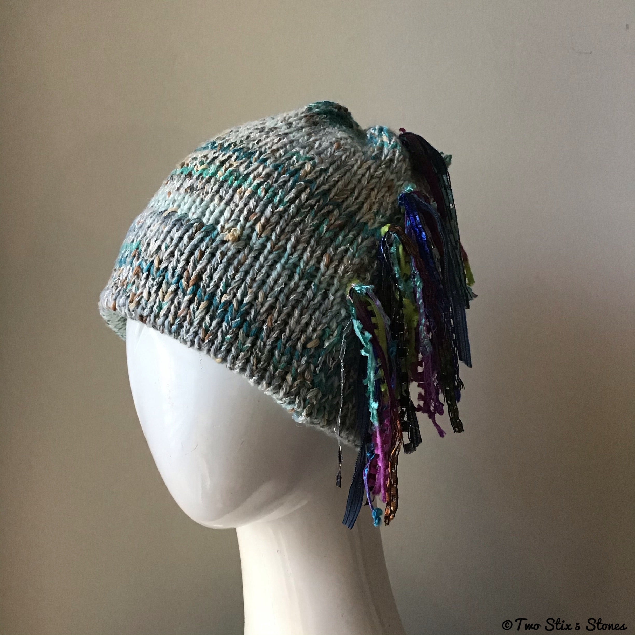 Pale Blue & Turquoise Tweed Signature *Funky Chic* Hat