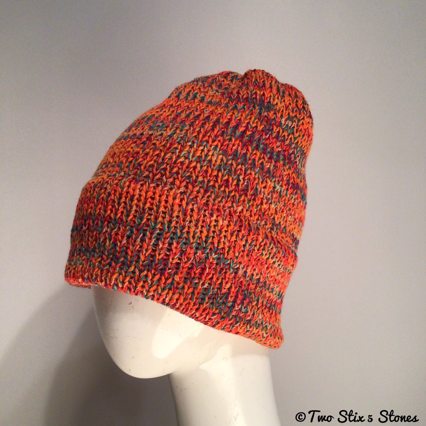 Orange Tweed Knit Beanie