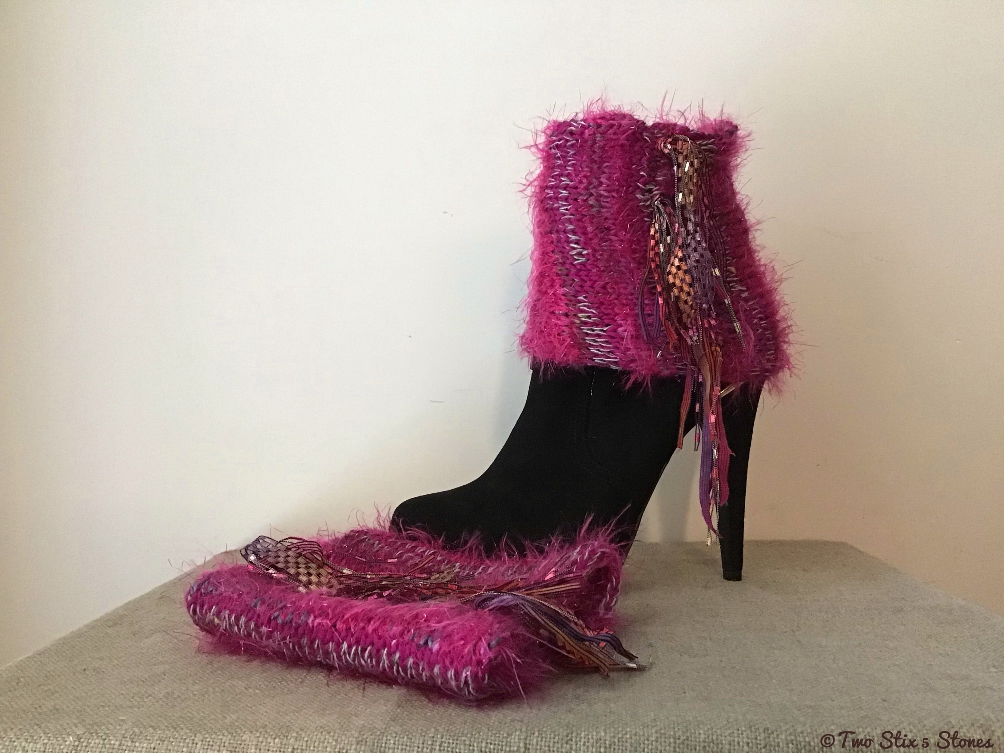 Fuchsia Tweed *Diva Chic* Boot Topper (Stretches)