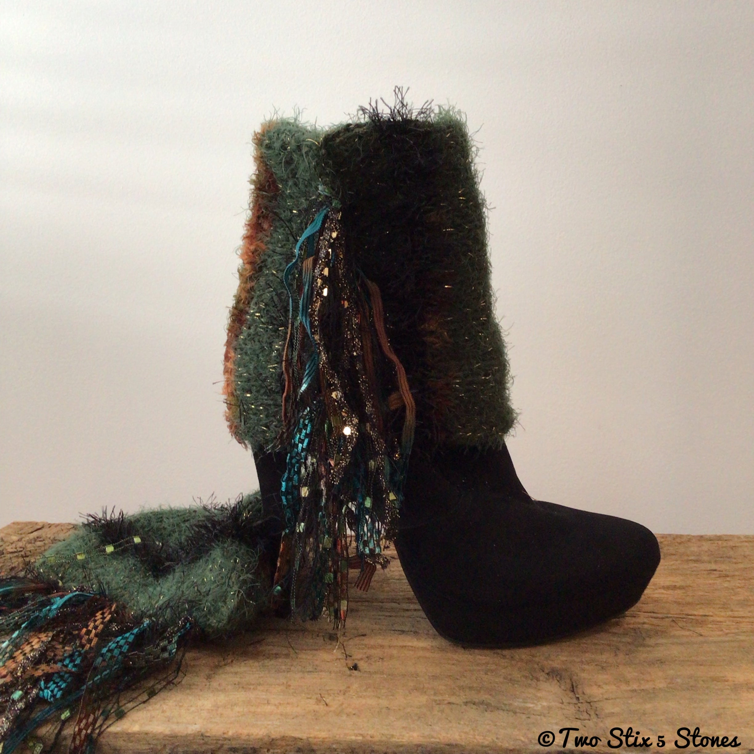 Hunter Green Tweed *Diva Chic* Boot Toppers