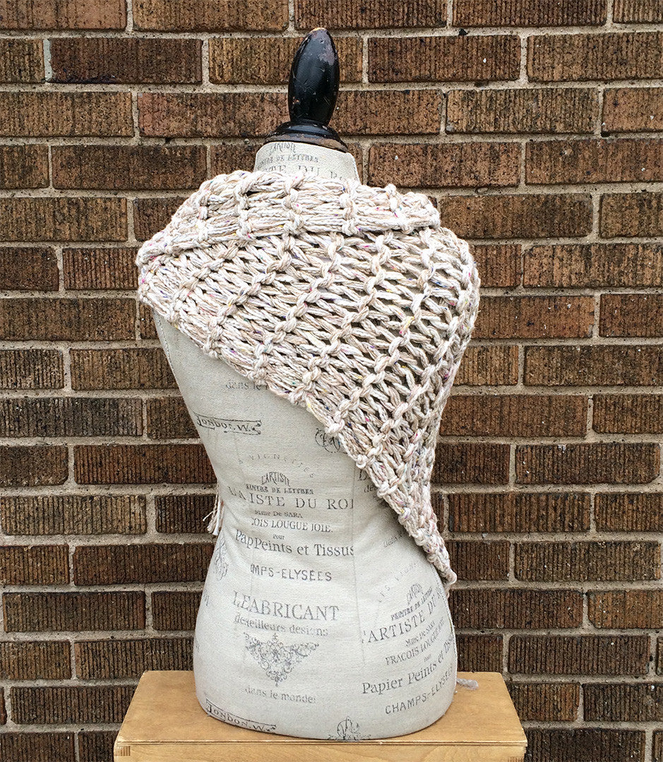 Luxe Oatmeal Tweed Shawl w/Fringe